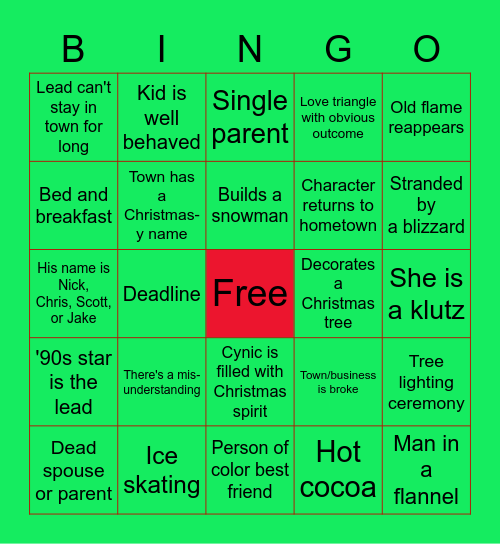 Hallmark Bingo Card