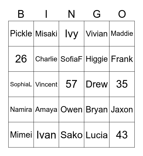 Higgie Hut Bingo Time! (We are not seniors) Bingo Card