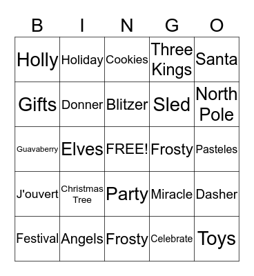 Christmas Bingo 3 Bingo Card