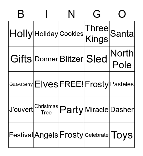 Christmas Bingo 3 Bingo Card