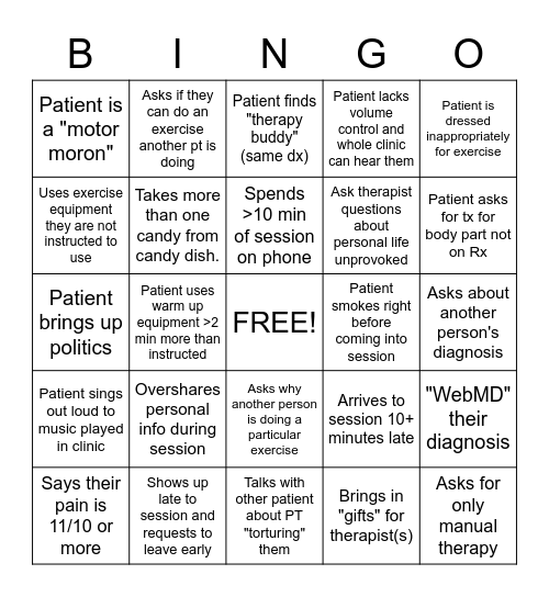 PT Bingo 2 Bingo Card