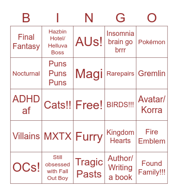 Ren Bingo Card