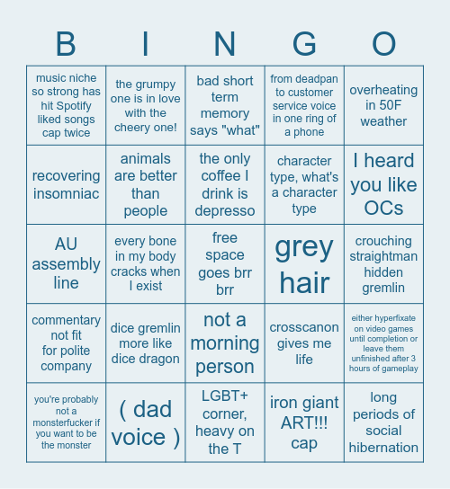 snow bingo Card