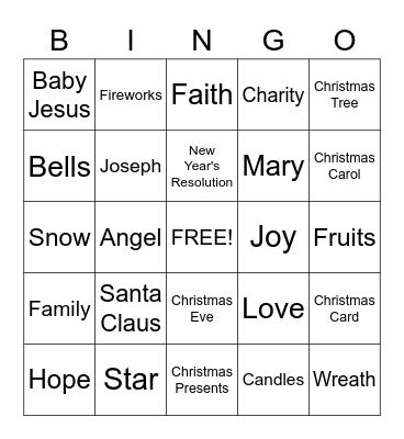 Christmas BINGO Card