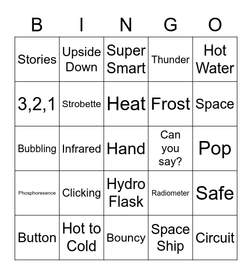 Virtual Science is Fun Bingo Card