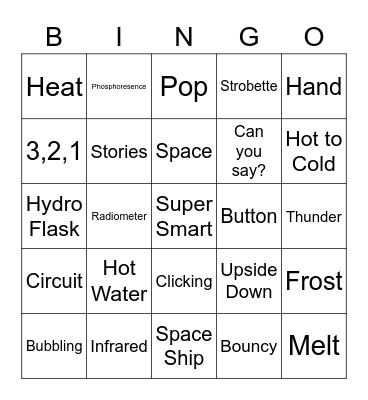 Virtual Science is Fun Bingo Card