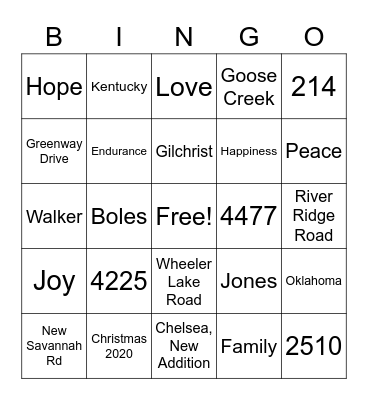 Quarantine Christmas 2020 Bingo Card