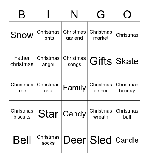 Holiday Fun! Bingo Card