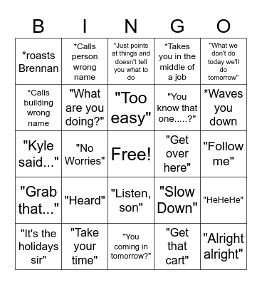 Lobos Bingo Card