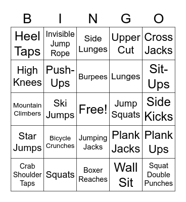 FITNESS BINGO Card