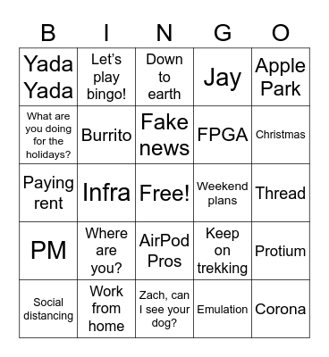 Happy Hour Bingo! Bingo Card