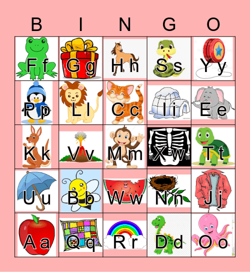 A L P H A B E T Bingo Card