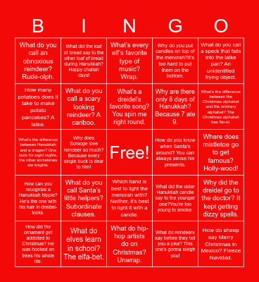 WTH Holiday Bingo Card