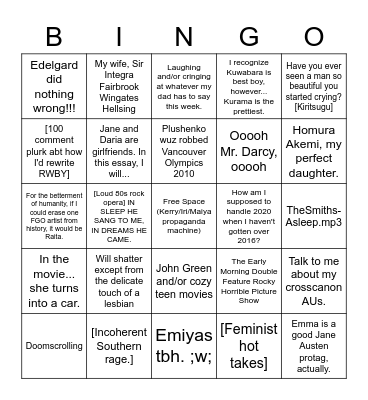 Jiyu Bingo Card