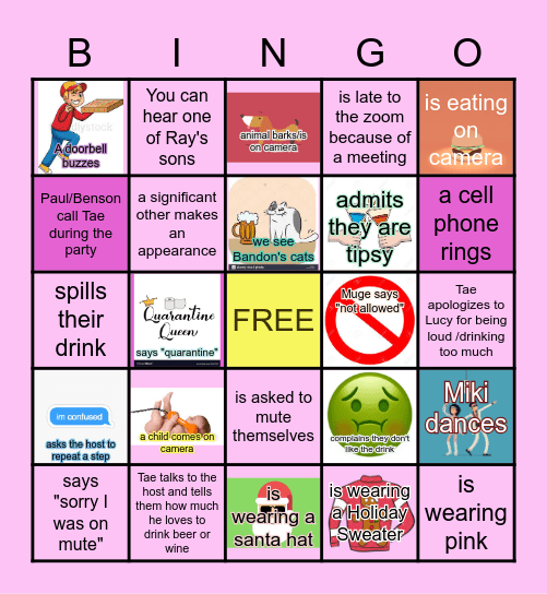 A VERY BOOZY HOLIDAY PARTY Bingo Card