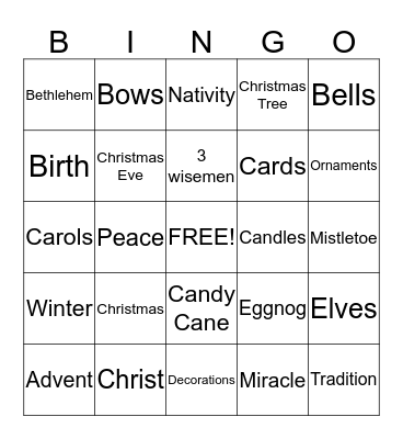 Christmas BINGO!!!! Bingo Card
