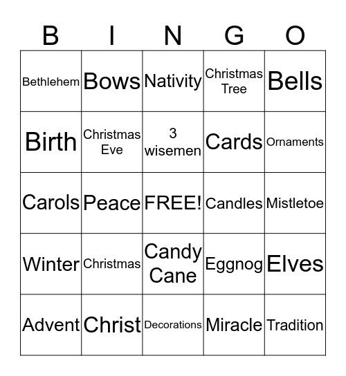 Christmas BINGO!!!! Bingo Card