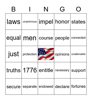 Declaration BINGO Card