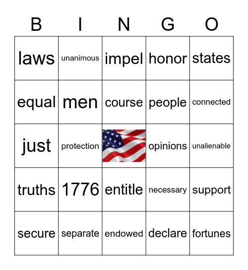 Declaration BINGO Card