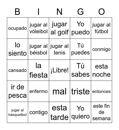 Capítulo 4B Bingo Card