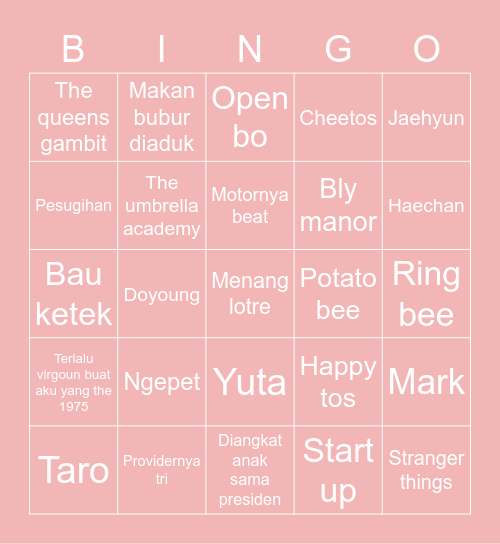 Board seunghee Bingo Card