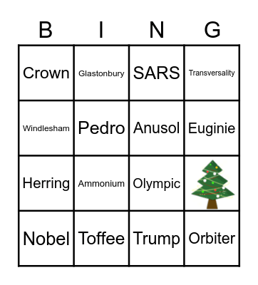 Andy's Christmas Bingo Aonanza Bingo Card