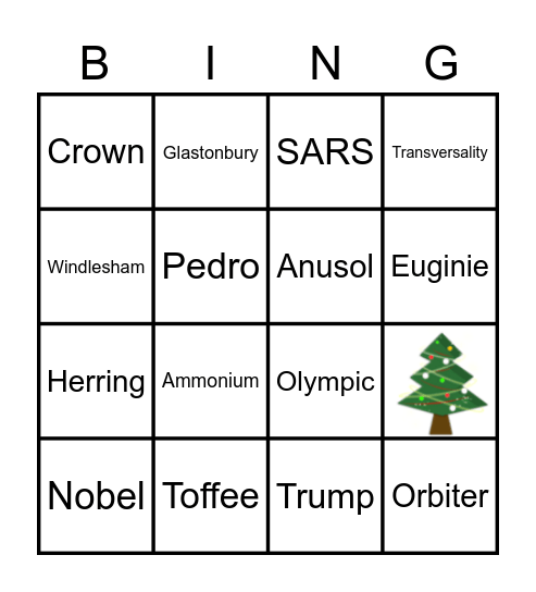 Andy's Christmas Bingo Aonanza Bingo Card