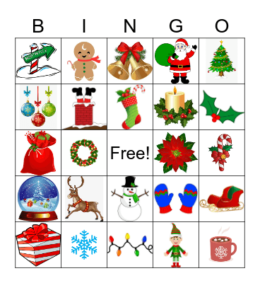 Christmas Vocabulary Bingo Card