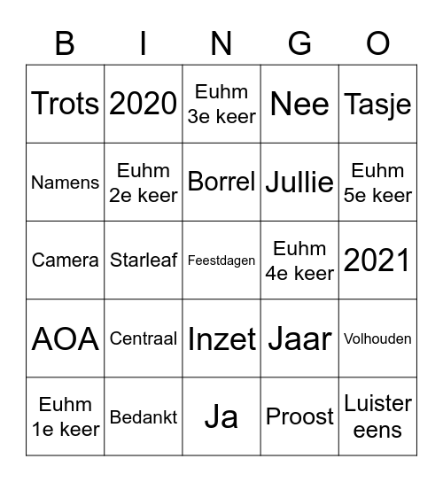 AOA Bingo Card