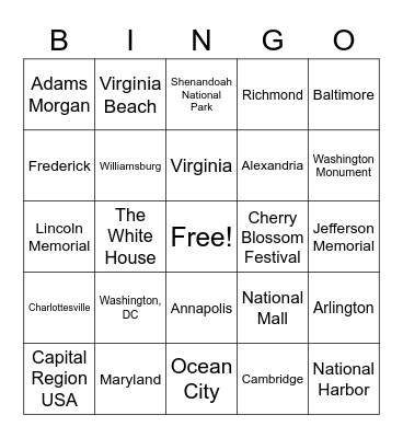 CRUSA Bingo Card