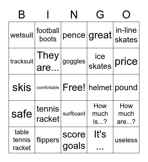 :) Bingo Card