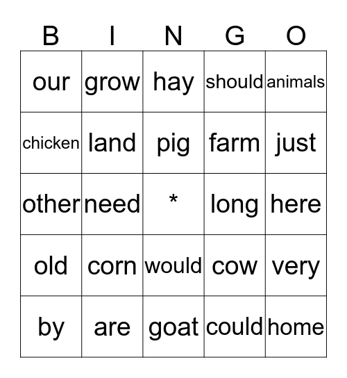 Bingo Card