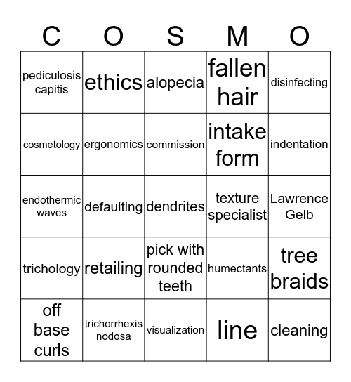 Elite School of Cosmetology  Bingo Card