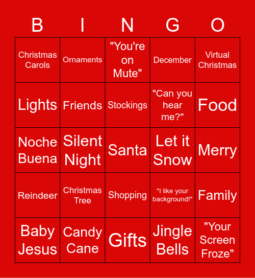 Inova Solutions Holiday Bingo Card