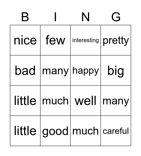 Let's try!!! Bingo Card