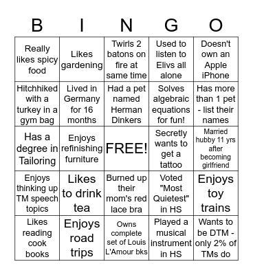 SWTM - Christmas Party People Bingo!! Bingo Card