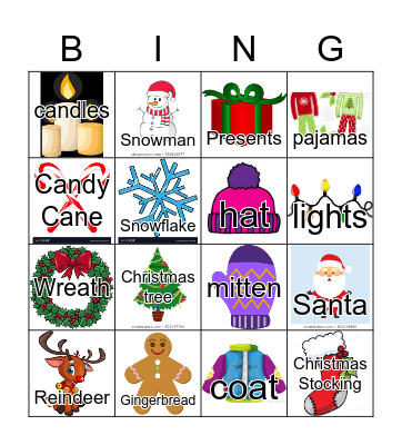 Christmas Who Am I? Bingo Card