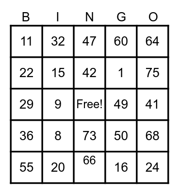 CHRISTMAS Bingo Card