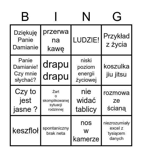 TROJAK Bingo Card