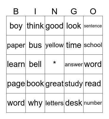 Bingo Card