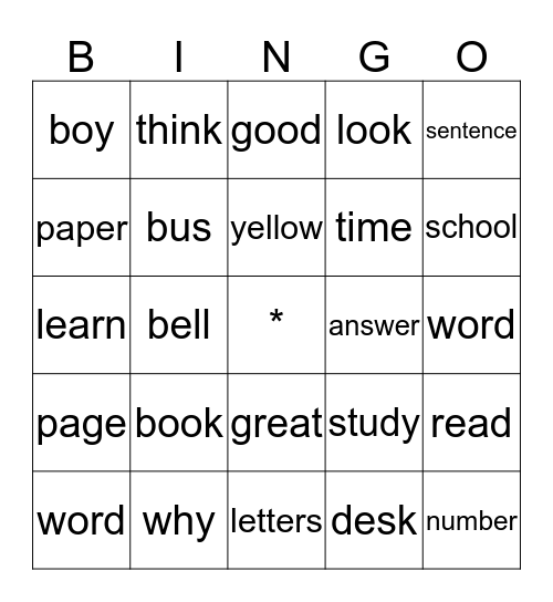 Bingo Card