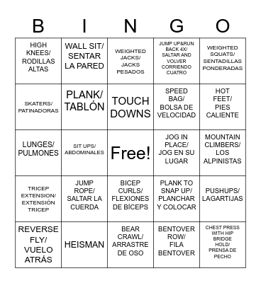 FITNESS (APTITUDE) BINGO Card