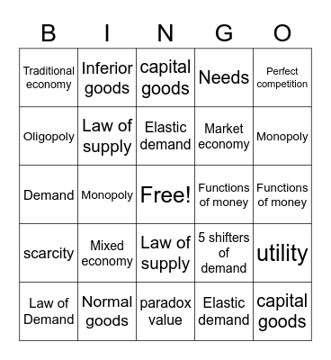 MIxed Bingo Card