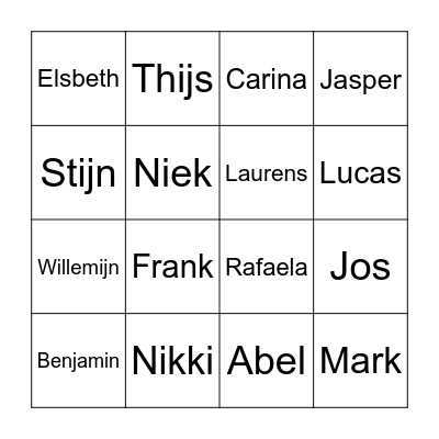 Sinterkerst S&I Bingo Card