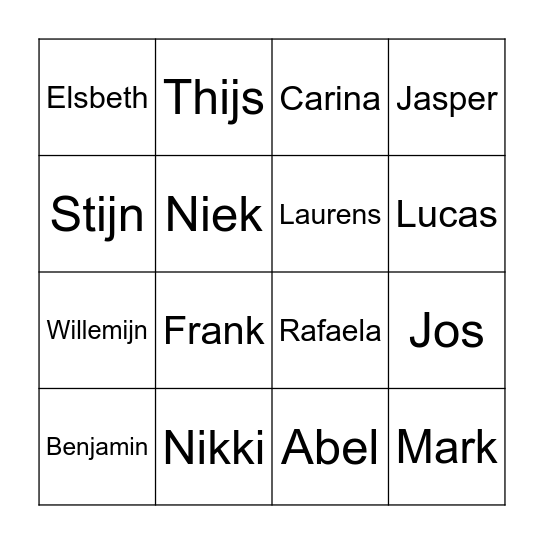 Sinterkerst S&I Bingo Card