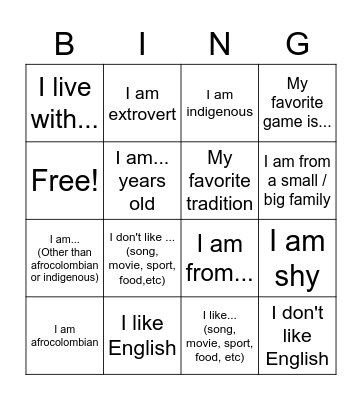 Knowing Each Other Bingo Card