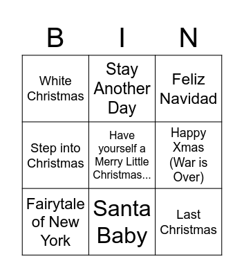 Musical Bingo: Christmas Edition Bingo Card