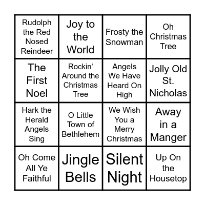 Christmas Music Bingo Card