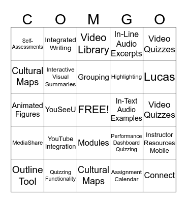 COMGO Bingo Card
