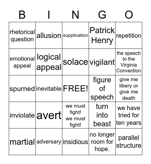 Persuasive Techniques Bingo Card